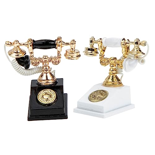 HANABASS 2 Stück Mini-Telefon Miniatur Mädchen Zubehör Puppenhaus Retro Mini House Decor Min Telefonmöbel Telefon Figur Hausmöbel Kleine Telefonstatue Mini-hausverzierung Metall HANABASS 2 Stück Mini-Telefon Miniatur Mädchen Zubehör Puppenhaus Retro Mini House Decor Min Telefonmöbel Telefon Figur Hausmöbel Kleine Telefonstatue Mini-hausverzierung Metall von HANABASS