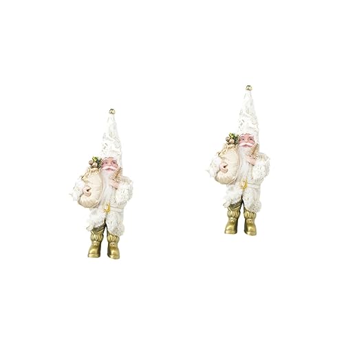 HANABASS 2 Stück Mini Weihnachtsmann Stofffigur Weiche Puppe Kuschelige Weihnachtsdeko für Schlafzimmer Wohnzimmer Hotel und Schule Festliche Heimdekoration Hautfreundlich und Sicher von HANABASS