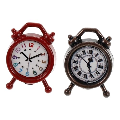 HANABASS 2 Stück Mini-Zubehör für Puppen Puppenhausuhr Mini -Figur Miniaturspielzeug Mini-Puppenhausmöbel Dollhouse Decor Mini-Dinge Mini-Puppenhauszubehör Legierung von HANABASS