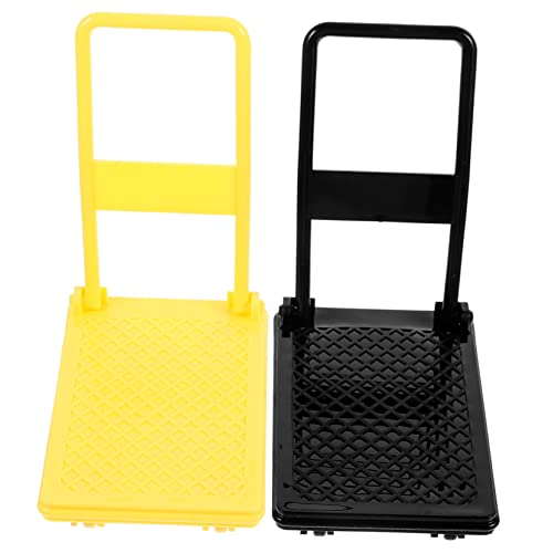HANABASS 2 Stück Mini-kinderwagenmodell Mini -hausdekorationen Mini-plattformwagen-Modell Mini- -flachwagen- Mini-puppenhauszubehör Miniaturplattform Miniaturen Plastik von HANABASS