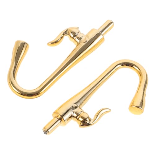 HANABASS 2 Stück Mini -küche Und Badezimmerzubehör Puppenhaus Miniatur Wasserhahn Mini-spieltoilette Mini-toiletten Zum Basteln Dollhouse Badezimmer Golden Plastik von HANABASS