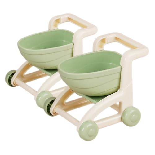 HANABASS 2 Stück Miniatur Einkaufswagen Stabiler Mini Supermarkt Einkaufswagen für Sichere Langlebige Spielzeugwagen für Rollenspiele Fördert Hand Auge Koordination Vielseitig als oder von HANABASS