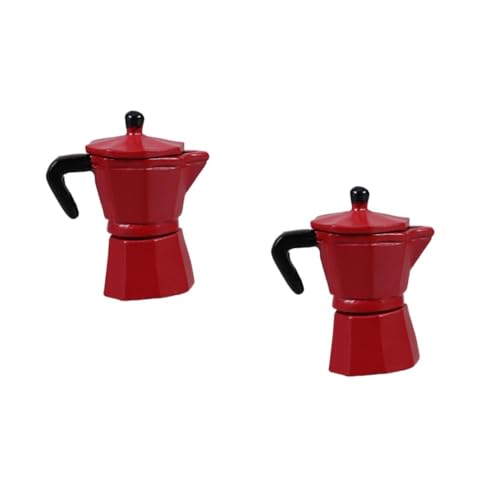 HANABASS 2 Stück Miniatur Kaffeemaschine aus Realistisch Gestaltete Puppenhaus Dekoration Detailreiche Miniatur Kaffeekanne für Puppenhaus Küche und Mini Zubehör in Rot HANABASS 2 Stück Miniatur Kaffeemaschine aus Realistisch Gestaltete Puppenhaus Dekoration Detailreiche Miniatur Kaffeekanne für Puppenhaus Küche und Mini Zubehör in Rot von HANABASS