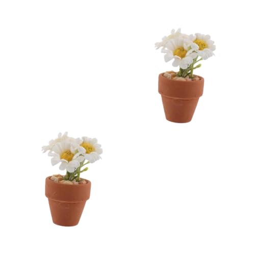 HANABASS 2 Stück Miniatur Puppehaus Topfpflanze Rote Vase mit Lebensnaher Weißer Kunst Daisy für Tischdekoration Fotorequisite Windgewehtes Blumendekor Ohne Pflegebedarf HANABASS 2 Stück Miniatur Puppehaus Topfpflanze Rote Vase mit Lebensnaher Weißer Kunst Daisy für Tischdekoration Fotorequisite Windgewehtes Blumendekor Ohne Pflegebedarf von HANABASS