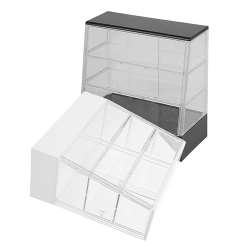 HANABASS 2 Stück Miniatur Puppenhaus Kuchen Vitrine Teiliges Weiße und Schwarze Miniatur Schrankmodelle Detailgetreue Dekoration für Puppenhaus Zubehör und Stilvoll für Miniaturwelten von HANABASS