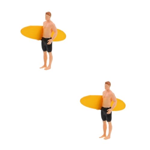 HANABASS 2 Stück Miniatur Surf Figur Junge Realistische Strandparty Deko Mikro Landschaft für Puppenhäuser und Schreibtischgestaltung von HANABASS