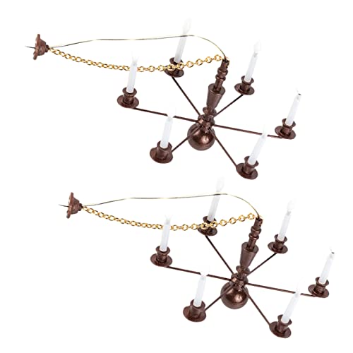 HANABASS 2 Stück Modell Kronleuchter Mini klein Safe Toy wohnzimmerlampe wohnzimmerlicht Zuverlässiges Material Living Room Light Sandtisch-Layout- Sandtisch dekorative Lampe Metall HANABASS 2 Stück Modell Kronleuchter Mini klein Safe Toy wohnzimmerlampe wohnzimmerlicht Zuverlässiges Material Living Room Light Sandtisch-Layout- Sandtisch dekorative Lampe Metall von HANABASS