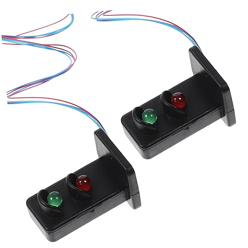 HANABASS 2 Stück Modellbahn Lichter Zug Für Signal Mini-deko-Requisite Sandtisch Baumaterial Mikro-landschaftslampe Puppenhausdekor Mini-landschaftslicht Sandtisch Materialien Metall von HANABASS