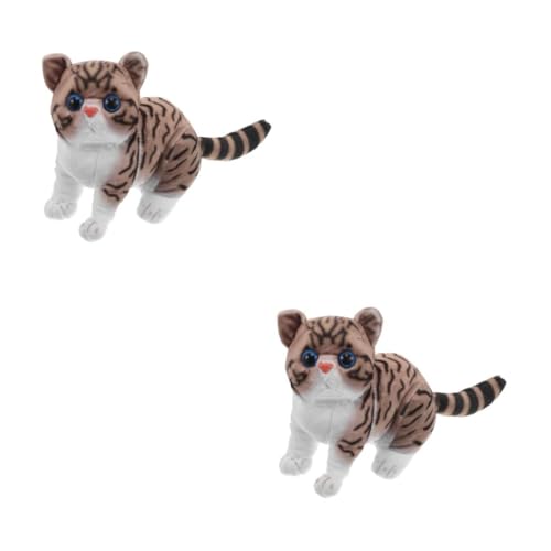 HANABASS 2 Stück Niedliche Plüschkatze Cartoon Katze Kuscheltier Weiches Flauschiges Stofftier für Mädchen Jungen Vielseitiges Kawaii Haustier und Dekoration Flauschige Figur zum und von HANABASS