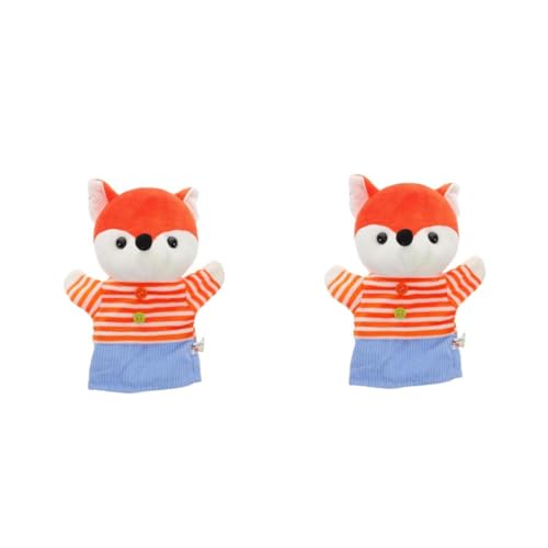 HANABASS 2 Stück Plüsch Handpuppe Fuchs Kuscheltier für Interaktive Handpuppe zum Geschichtenerzählen Fördert Fantasie und Eltern Junge Mädchen Interaktion Dekoratives Stofftier für von HANABASS
