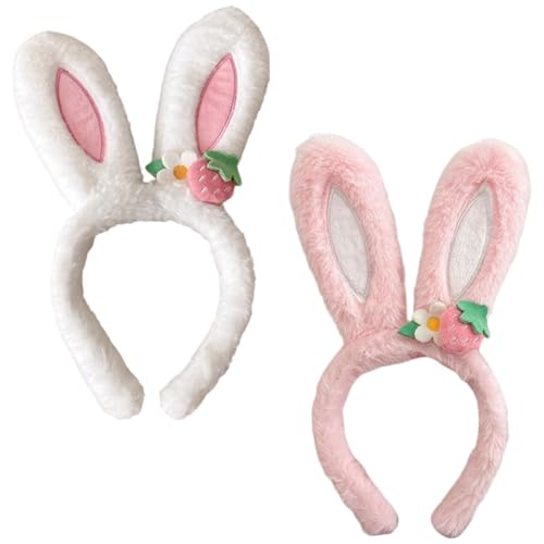 HANABASS 2 Stück Plüsch Hasenohren Haarreif Weiche Bunny Ear Headbands für Frauen Vielseitig für Party Cosplay Fotoshooting Bequemes Leichtes Stirnband mit Süßem Design HANABASS 2 Stück Plüsch Hasenohren Haarreif Weiche Bunny Ear Headbands für Frauen Vielseitig für Party Cosplay Fotoshooting Bequemes Leichtes Stirnband mit Süßem Design von HANABASS