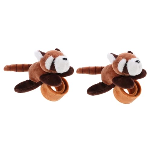 HANABASS 2 Stück Plüsch Little Raccoon Slap Armband Kuscheliges Tier Schnapparmband Weiches Kinderarmband Geschenkidee für Handgelenk Party Mitgebsel von HANABASS