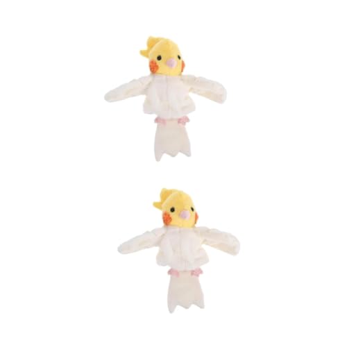 HANABASS 2 Stück Plüsch Papagei Handpuppe Weiche Vogel Handpuppe für Rollenspiele und Ventriloquismus Kuscheliges Stofftier für Geschichtenerzählen und Sprachförderung bei Kindern von HANABASS