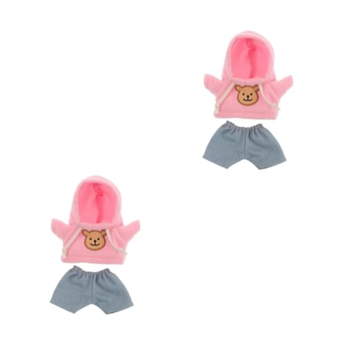 HANABASS 2 Stück Plüschbärenkleidung Kuscheltier Hoodie und Jeans Set Weiche Bequeme Kuscheltierkleidung für DIY Plüschtiere Niedliches Outfit zum Anziehen als für Sammler von HANABASS