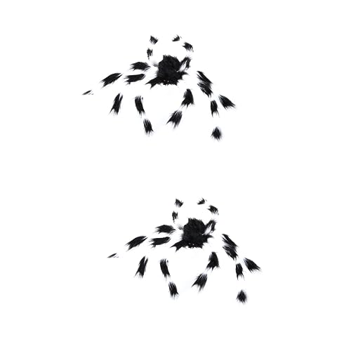HANABASS 2 Stück Plüschspinnenspielzeug Dekorate Beängstigend Geisterspinne Dekorativ Gruselig Halloween -Dekorationen Riesige Spinnennetz-Halloween-Dekoration Fuzzy Spider Decor von HANABASS