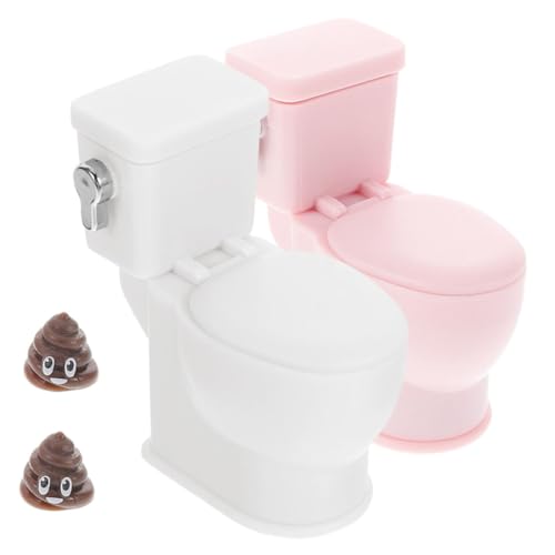 HANABASS 2 Stück Puppenhaus-Modell Miniatur-badezimmermöbel Puppenhausmöbel Badezimmer Puppenhaus-toiletten- Kleines Puppenhaus Zubehör Miniatur-weiße Toilette Toilettenmodelle Plastik von HANABASS