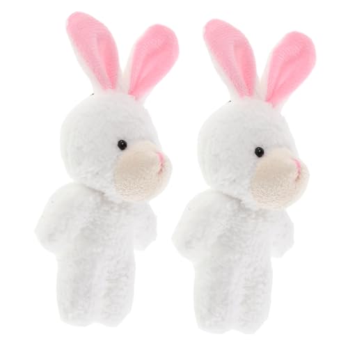 HANABASS 2 Stück Puppenhauspuppe Minibären Großpackung Kleines Stofftier Hase Gefülltes Beflocktes Häschen Kuscheltiere Rosa Kuschelhase Plüschtiere Kaninchen Plüschtier Minipuppen Kurzer von HANABASS