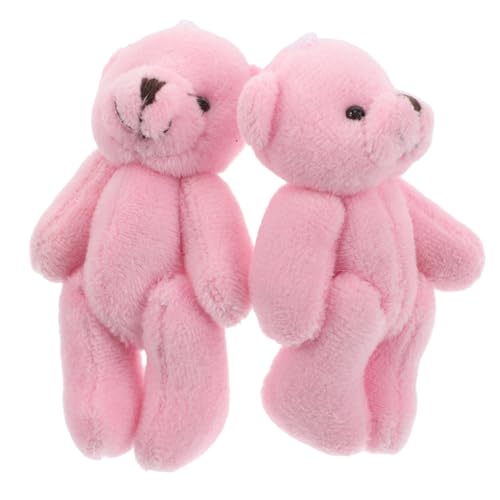 HANABASS 2 Stück Puppenhauspuppe Plüschbär Zum Basteln Winzige Bären Minibären Bär Für Geburtstagsbedarf Minibär Plüschtier Geburtstagsparty Bär Gastgeschenke Bär Schlüsselanhänger Zubehör von HANABASS