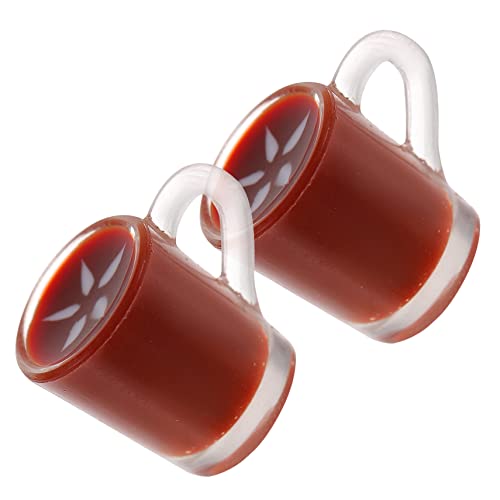 HANABASS 2 Stück Puppenkaffeetassenmodell Mini-Kaffeetasse Miniatur -Szenenzubehör Mini -Kaffeetassen winzige Kaffeetassen Puppenhaus-Minitasse Kaffeetassenspielzeug Harz Hellbraun von HANABASS