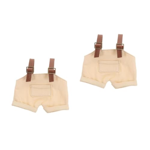 HANABASS 2 Stück Puppenlatzhose aus Denim Puppenhose für Stofftiere Verstellbare Puppenkleidung Vielseitiges Kleidungszubehör für Anziehpuppen Passend für Puppen von HANABASS