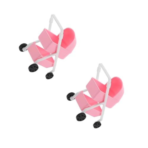 HANABASS 2 Stück Puppenwagen Miniatur Babywagen für Puppenhaus Stabiles Kunststoffmodell in Rosa Vielseitig Dekoration Geeignet HANABASS 2 Stück Puppenwagen Miniatur Babywagen für Puppenhaus Stabiles Kunststoffmodell in Rosa Vielseitig Dekoration Geeignet von HANABASS