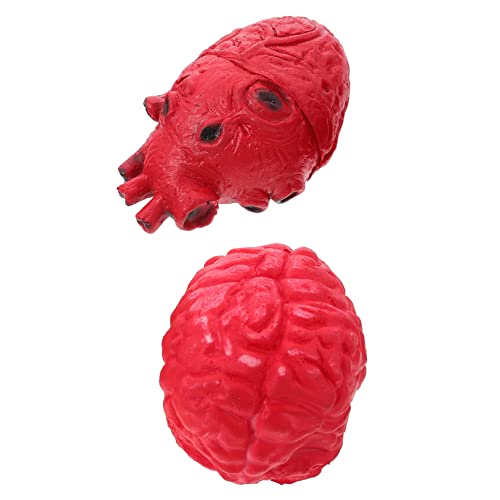 HANABASS 2 Stück Realistische Halloween Deko Blutiges Herz Gehirn Leichte Gruselige Organe für Horror Party Langlebige Schaurige Requisiten für Halloween Horror Haus und Bühnenauftritte von HANABASS