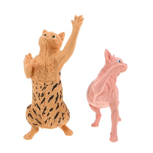 HANABASS 2 Stück Realistische Katzenfiguren aus Kunststoff Haarlose und Leoparden-Katzen Miniaturen Niedliche Stehende Kitten Figuren Detailgetreue Tiermodelle für Puppenhaus-Dekoration HANABASS 2 Stück Realistische Katzenfiguren aus Kunststoff Haarlose und Leoparden-Katzen Miniaturen Niedliche Stehende Kitten Figuren Detailgetreue Tiermodelle für Puppenhaus-Dekoration von HANABASS