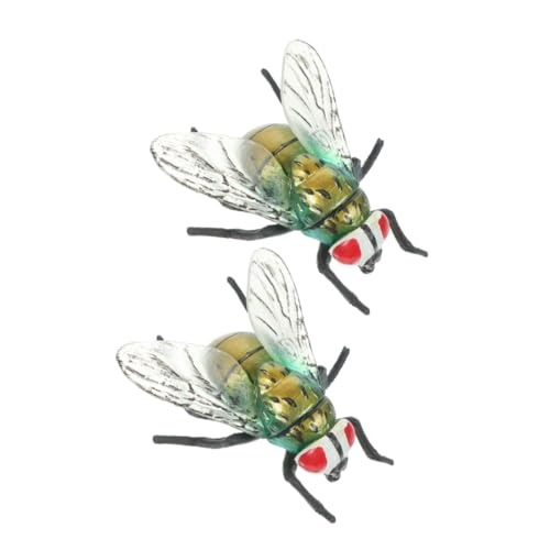 HANABASS 2 Stück Realistische Kunststoff Fliegen für Täuschende Insekten für Halloween Streiche Lehrmittel und Partys Leicht und Robust HANABASS 2 Stück Realistische Kunststoff Fliegen für Täuschende Insekten für Halloween Streiche Lehrmittel und Partys Leicht und Robust von HANABASS