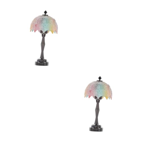 HANABASS 2 Stück Realistische Mini Schreibtischlampe Modell mit Farbiger Lampenschirm Miniatur Möbel Beleuchtung für Puppenhaus HANABASS 2 Stück Realistische Mini Schreibtischlampe Modell mit Farbiger Lampenschirm Miniatur Möbel Beleuchtung für Puppenhaus von HANABASS