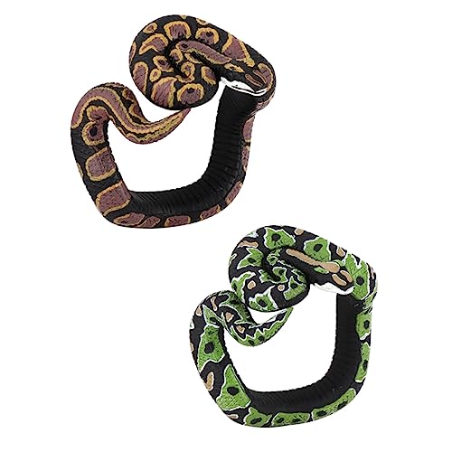 HANABASS 2 Stück Realistische Schlangen Imitation Schlangenarmband für Halloween Streiche Verstellbare Lebensechte Modelle zur Dekoration und Gartenabwehr von HANABASS