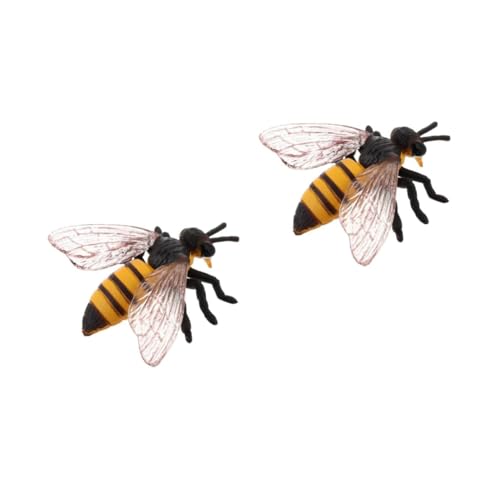 HANABASS 2 Stück Realistisches Bienenmodell aus Solidem Langlebig und Pädagogisch Kindgerechtes Insekten für DIY Bastelprojekte und Wohnraumdekoration Fördert und Beobachtungsfähigkeiten von HANABASS