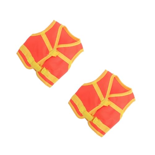 HANABASS 2 Stück Reflektierende Bjd Puppenweste aus Hochwertigem Material Realistische Doll Clothing Auffällige Sicherheitsweste für Actionfiguren Modisches Puppenzubehör in Orange von HANABASS