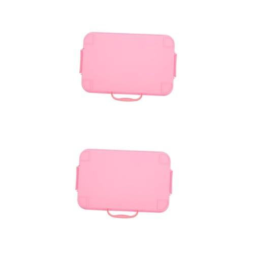 HANABASS 2 Stück Sandkasten Tablett mit Deckel Sicherer Transparenter Sandspielbehälter Multifunktional für Drinnen und Draußen Fördert Kreativität bei Kleinkindern für Zuhause und von HANABASS