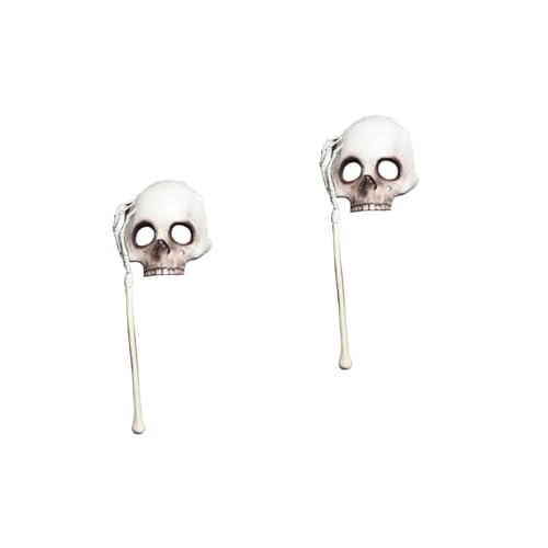 HANABASS 2 Stück Schädelmaske Skelett Halloween-Schädelkopfmaske Totenkopfmaske volles Gesicht Cosplay-Maske Gesichtsschädel Schädel Geisterkopfmaske Halloween-Maske Weiß von HANABASS