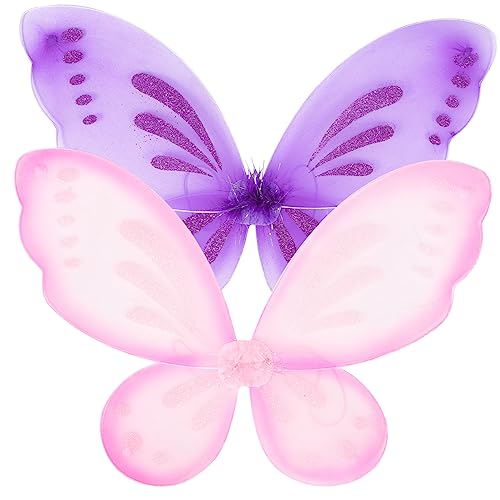 HANABASS 2 Stück Schmetterlingsflügel für Bunte und Kostümzubehör für Halloween und Karneval Leicht Tragbar und Lebensecht für Feen und Cosplay Partys von HANABASS