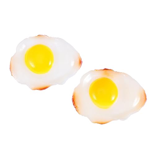 HANABASS 2 Stück Simulation Poached Egg Model Künstliche Eier Requisiten für Fotografie Hochwertiges Realistisches für Zuhause und Geschäft von HANABASS
