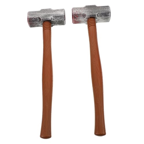 HANABASS 2 Stück Simulationswaffenspielzeug Halloween Dekor Kostüm Pin Hämmer Rollenspiel Streich Für Urlaub Cosplay Hammer Kinderhammer Kunststoff von HANABASS