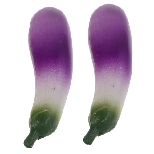 HANABASS 2 Stück Simuliertes Gemüsemodell Gemüse -Auberginenmodell Simulation von Pflanzenornamenten Simulation Aubergine Gemüsedekorationen für Partys dekorative Gemüsemodelle Plastik von HANABASS