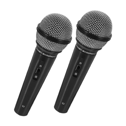 HANABASS 2 Stück Simuliertes Mikrofonmodell gefälscht Kleinkinder Karaoke Sing mikrofon für Party zubehör Plastik simuliertes Mikrofon Simulation Requisiten Mikrofon Black von HANABASS