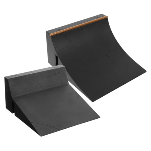 HANABASS 2 Stück Teiliges Finger Skateboard Ramp Miniatur Skatepark Requisiten Robust Langlebig für Fingerkoordinationstraining und Skateboarding Zubehör von HANABASS