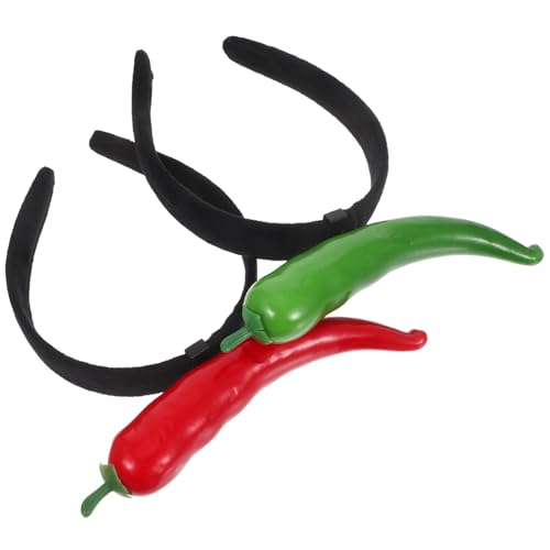 HANABASS 2 Stück Teiliges Gemüse Haarreifen mit Lustigem Paprika Design Weiches Sicheres Material Dekoratives Stirnband für Party Cosplay und Festliche Anlässe HANABASS 2 Stück Teiliges Gemüse Haarreifen mit Lustigem Paprika Design Weiches Sicheres Material Dekoratives Stirnband für Party Cosplay und Festliche Anlässe von HANABASS