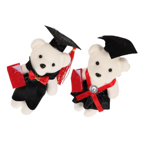 HANABASS 2 Stück Teiliges Graduation Bären Vliesstoff Niedliche Doktorhut Plüschtiere für Abschlussstrauß Langlebig Einfache Handhabung Perfektes für Absolventen und Partydekoration von HANABASS