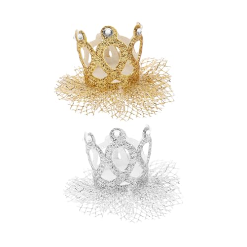 HANABASS 2 Stück Teiliges Haarspangen Kronenform aus Spitze Süße Geburtstagskrone für Mädchen Modisches Haarschmuck Accessoire für Partys und Festliche Anlässe in Silber und Gold HANABASS 2 Stück Teiliges Haarspangen Kronenform aus Spitze Süße Geburtstagskrone für Mädchen Modisches Haarschmuck Accessoire für Partys und Festliche Anlässe in Silber und Gold von HANABASS