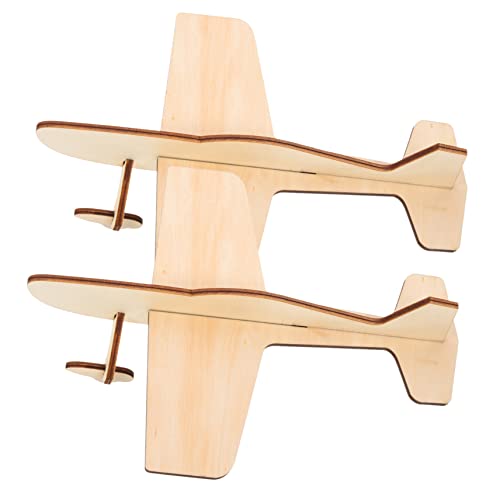 HANABASS 2 Stück Teiliges Holzflugzeug DIY Puzzle Modellbausatz für Pädagogisches Bastelspielzeug Hand Auge Koordination und Kreativität Einfache Montage ohne Kleber von HANABASS