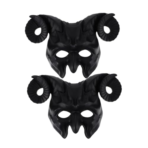 HANABASS 2 Stück Teiliges Ox Horn Mask Halbgesichts Masquerade Maske mit Hörnern Atmungsaktiv Leicht und Komfortabel für Halloween Party Festival Kostüm und Rollenspiel HANABASS 2 Stück Teiliges Ox Horn Mask Halbgesichts Masquerade Maske mit Hörnern Atmungsaktiv Leicht und Komfortabel für Halloween Party Festival Kostüm und Rollenspiel von HANABASS
