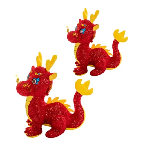 HANABASS 2 Stück Teiliges Plüsch Drachen Chinesisches Drachen Maskottchen für Neujahr Party und Wohnkultur Süßes von HANABASS