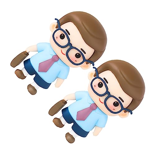 HANABASS 2 Stück Tortendeko Papa Figur Cupcake Toppers Geburtstags Dekoration für Vatertag Cake Toppers für Liebevolle und Unvergessliche Feiern von HANABASS
