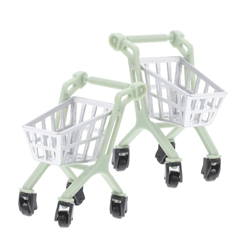 HANABASS 2 Stück Trolley-Modell klein Kompakt Miniaturen Blau Schreibtisch-Miniatur-Einkaufswagen Mini - Puppenhausverzierung Kunststoff Light Green HANABASS 2 Stück Trolley-Modell klein Kompakt Miniaturen Blau Schreibtisch-Miniatur-Einkaufswagen Mini - Puppenhausverzierung Kunststoff Light Green von HANABASS