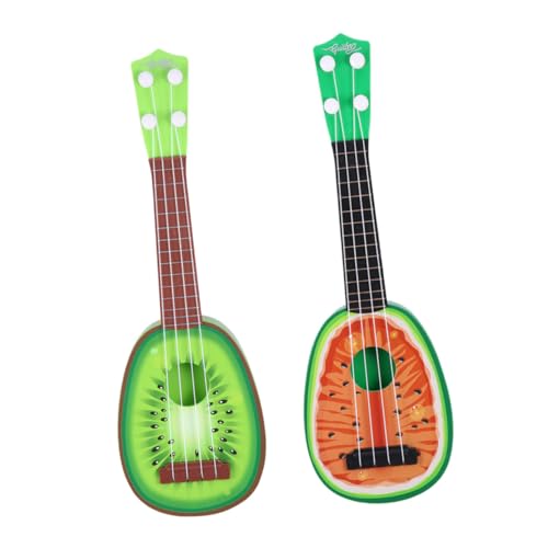 HANABASS 2 Stück Ukulele Teiliges Mini Obstform Spielzeuggitarre Wassermelone und Kiwi Musikinstrument für Anfänger und Lernspielzeug Robust Praktisch und Dekorativ von HANABASS