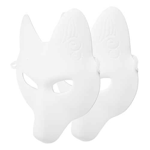 HANABASS 2 Stück Unbemalte Fuchs Maske für Erwachsene DIY Halloween Kostümzubehör für Maskerade Cosplay und Kreative Malaktionen mit Freunden und Familie HANABASS 2 Stück Unbemalte Fuchs Maske für Erwachsene DIY Halloween Kostümzubehör für Maskerade Cosplay und Kreative Malaktionen mit Freunden und Familie von HANABASS